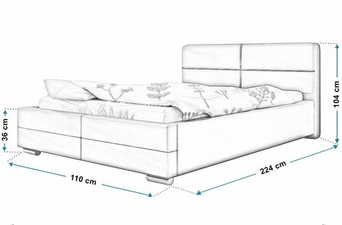 Čalouněná postel Bari 90/200 cm s úložným prostorem madrid - ekokůže