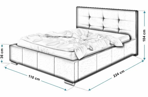 Čalouněná postel Trento 90/200 cm s úložným prostorem jasmine