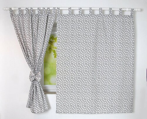 Dětské závěsy 120x160 cm - srdce šedá