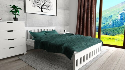 Postel z masivu Abby 180x200 cm bílá + rošt ZDARMA