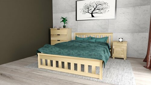Postel z masivu borovice Abby 180x200 cm + rošt ZDARMA