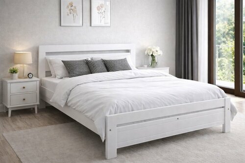 Postel z masivu Amor 180x200 cm bílá + rošt ZDARMA 