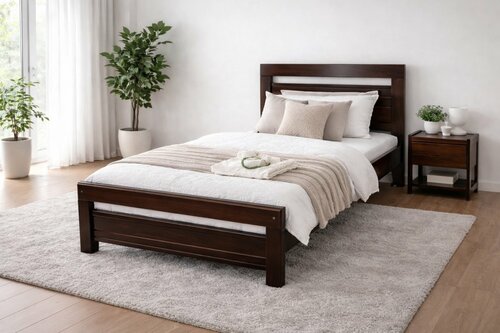 Postel z masivu borovice Amor 90x200 cm ořech + rošt ZDARMA