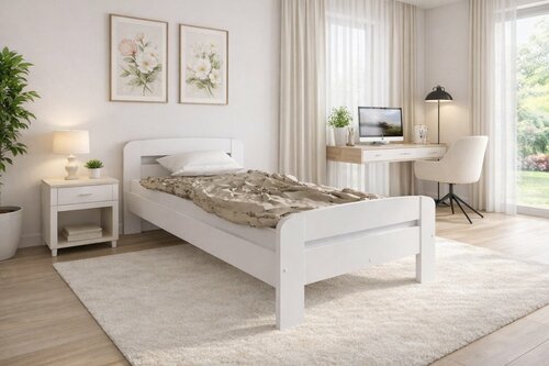 Zvýšená postel Andula 80x200 cm + rošt ZDARMA - bílá