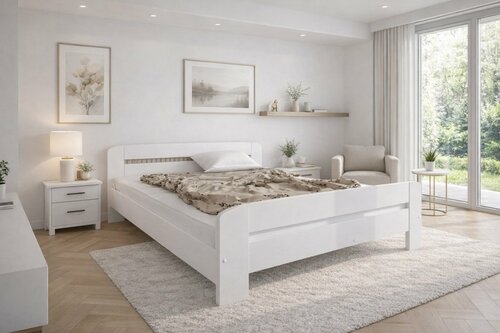 Zvýšená postel Andula 120x200 cm + rošt ZDARMA - bílá