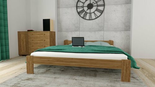 Postel z masivu Anetka 120 x 200 cm dub + rošt ZDARMA