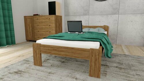 Postel z masivu Anetka 90 x 200 cm dub + rošt ZDARMA