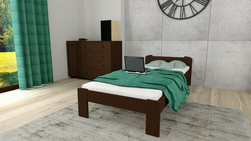 Postel z masivu Anetka 80 x 200 cm ořech + rošt ZDARMA