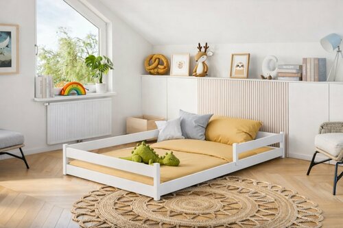 Dětská montessori postel Axel 140/200 cm bílá + rošt ZDARMA