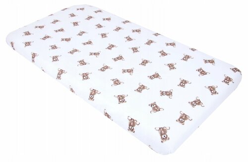 Mušelínové prostěradlo s gumkou 120/60 cm - medvídci