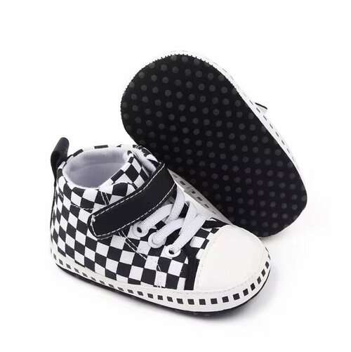 Capáčky 0-6 měsíců - BB2256 - černobílé čtverečky