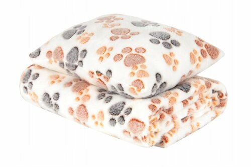 Deka + polštář M  - béžová / packy