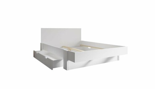 Postel Vejle 160x200 cm masiv buk bílá + rošt ZDARMA