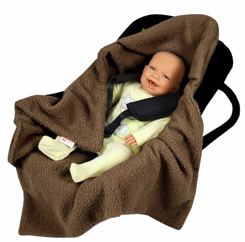 Zavinovací deka do autosedačky - hnědá