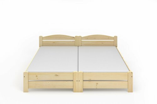 Postel Magda 160x200 ( 2x80/200 cm ) šedá + rošt ZDARMA masiv smrk