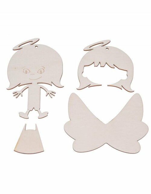 Vánoční dřevěná dekorace - Holčička / andílek