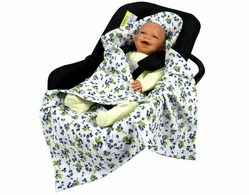 Mušelínová deka do autosedačky 80x80 cm - borůvky