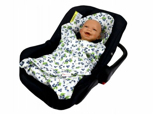 Mušelínová deka do autosedačky 80x80 cm - borůvky