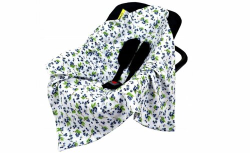 Mušelínová deka do autosedačky 80x80 cm - borůvky