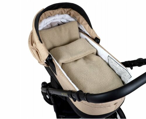 Set polštář a deka do kočárku z bouclé - béžová