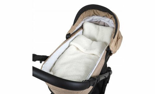 Set polštář a deka do kočárku z bouclé - ecru