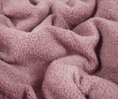 Set polštář a deka do kočárku z bouclé - růžová