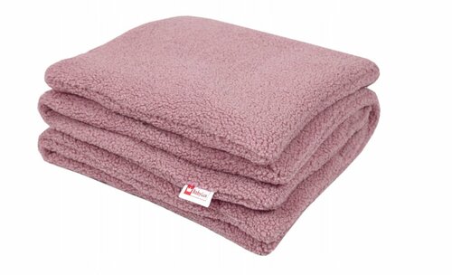 Set polštář a deka do kočárku z bouclé - růžová