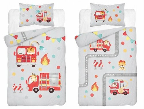 Povlečení do postýlky bambusové 135/100 cm - Hasiči