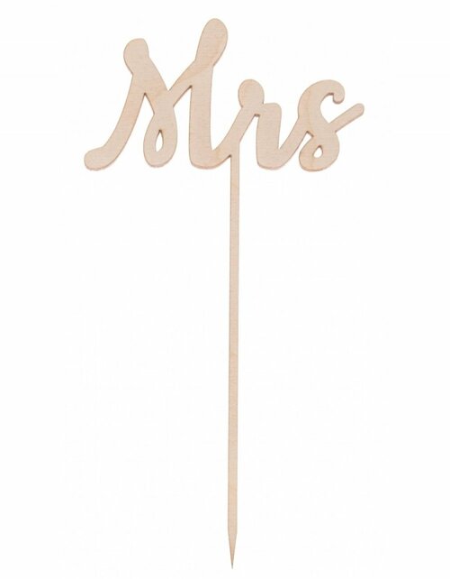 Svatební dřevěná dekorace - Mrs.
