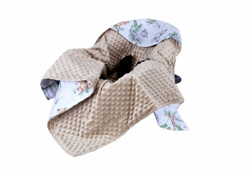 Deka do autosedačky minky - safari + béžová