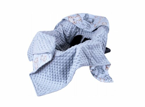 Deka do autosedačky minky - safari / zebra + šedá