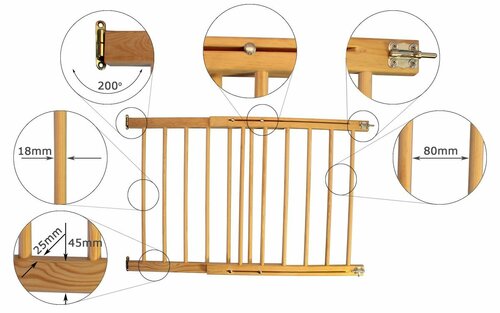 Zábrana dveře, schody 72-122 cm výška 82 cm