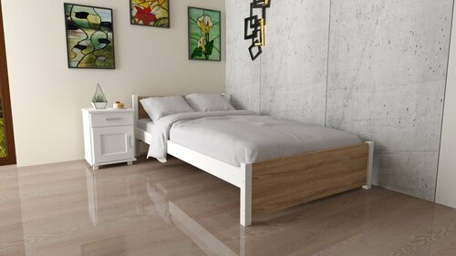 Postel z masivu Olaf 160/200 cm dub sonoma + rošt ZDARMA 