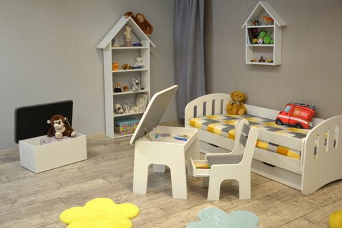 Stůl + židlička K2 šedá