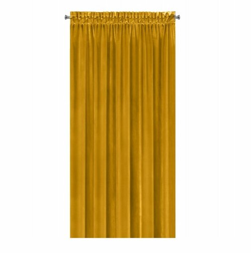 Závěs Velvet 140/250 cm s gumkou - hořčicová