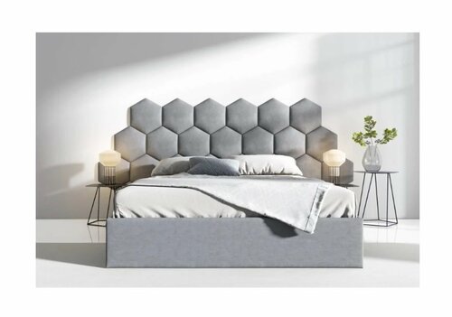 Čalouněný panel Hexagon 3 cm - rubínová 06