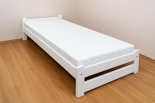 Zvýšená postel z masivu Halle bílá 80x200 cm + rošt ZDARMA