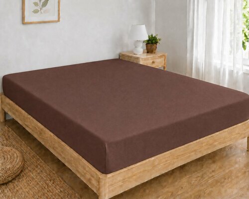 Jersey prostěradlo s gumkou 90/200 cm ECONOMY - bronz