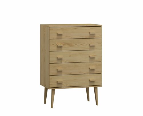 Komoda z masivu borovice Nord K1/5S 99/109/42 cm / přírodní