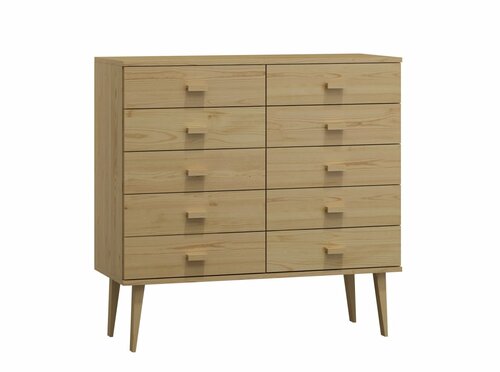 Komoda z masivu borovice Nord K2/5S 155/109/42 cm / přírodní