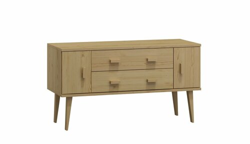 Komoda z masivu borovice Nord K3/2S 135/58,5/42 cm / přírodní