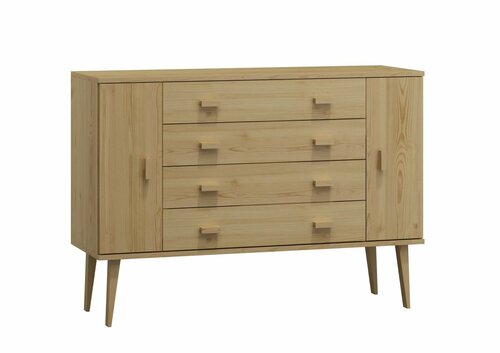 Komoda z masivu borovice Nord K3/4S 155/92/42 cm / přírodní