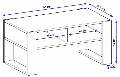 Konferenční stolek Crespo loft 95 - šedá/bílá