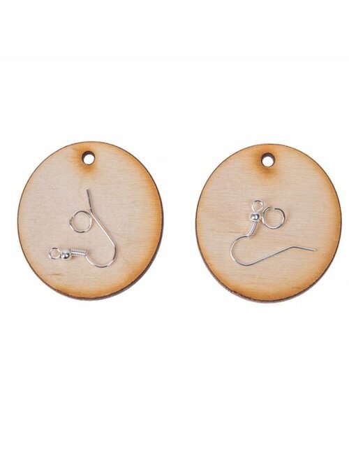 Dřevěné náušnice - Plná elipsa