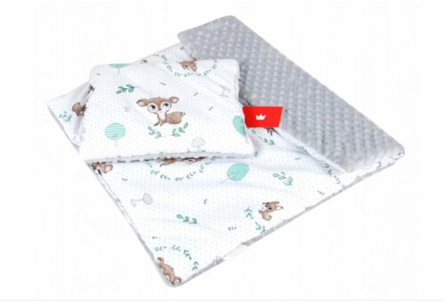 Polštářek + deka do kočárku minky - nr.120B