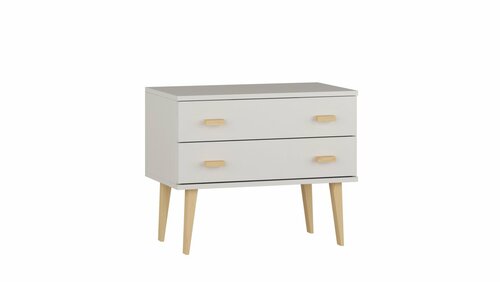 Komoda z masivu borovice Nord K1/2S 79/58,5/42 cm / bílá