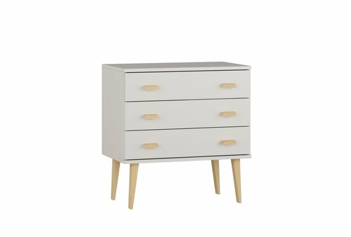 Komoda z masivu borovice Nord K1/3S 59/75/42 cm / bílá