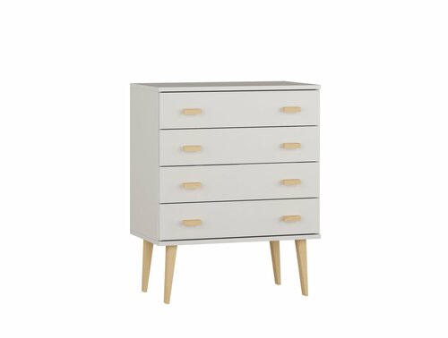 Komoda z masivu borovice Nord K1/4S 59/92/42 cm / bílá