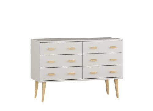 Komoda z masivu borovice Nord K2/3S 117/75/42 cm / bílá