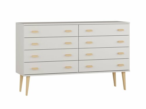 Komoda z masivu borovice Nord K2/4S 135/92/42 cm / bílá